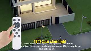 TR-TS Aucun câblage nécessaire ! Réverbère solaire haute luminosité