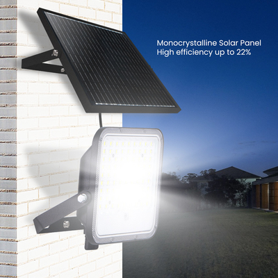 High Efficiency LED Flood Light with Adjustable Color Temperature Monocrystalline Solar Panel Optical PC Lens and Premium Brand LED Chips for Outdoor Security and Landscape Lighting