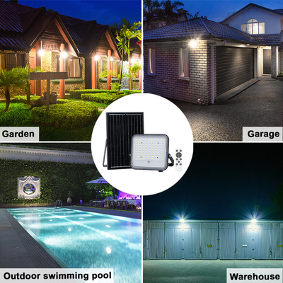High Efficiency LED Flood Light with Adjustable Color Temperature Monocrystalline Solar Panel Optical PC Lens and Premium Brand LED Chips for Outdoor Security and Landscape Lighting