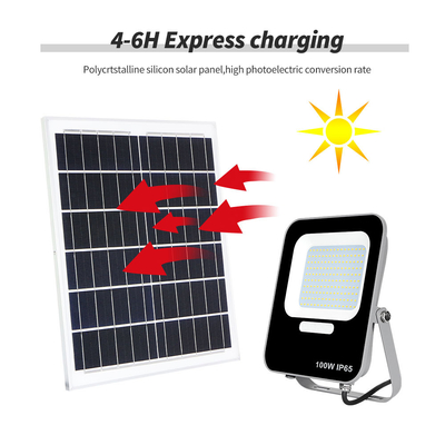 100w 150w 200w LED Solar Powered Flood Lights Warehouse Ground Mounted Remote Controlled